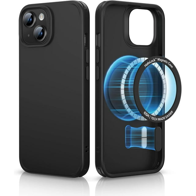 for iPhone 16 Pro Max Case, Compatible with MagSafe, Shockproof Military-Grade Protection, Magnetic Phone Case for iPhone 16 Pro Max, Classic Hybrid Case (HaloLock), Clear,Black