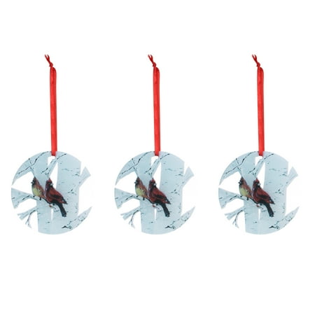 

Red Bishop Bird Commemorative Personalized Round Ornament Pendant