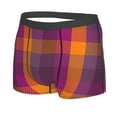 thumbnail image 5 of Goofa Purple Yellow Buffalo Plaid Printed Men's Boxer Briefs Underwear, Moisture-Wicking Underwear, Trunk,Soft and Breathable Cotton Underwear-, 5 of 9