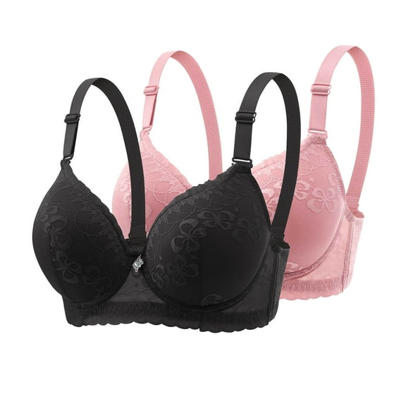 yillto 2 Pack Women's Push up Bra Full Coverage Supportive Padded Underwire Bralettes for Womens
