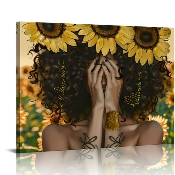 Shiartex Sunflowers Canvas Wall Art Print Home Decor for Living Room Bedroom Office Wall Decor, Mother's Day Gift 20x16in