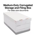 thumbnail image 2 of Staples Medium Duty 50% Recycled Corrugated File Box Lift Off Lid Letter Size White/Gray 4/Carton, 2 of 9