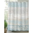 thumbnail image 2 of Blue Beige Farmhouse Standard Shower Curtain Set, Waterproof Shower Curtains for Bathroom, Vintage Wooden Striped Washable Fabric Cloth Bath Curtain for Bathtub Decoration with Hooks 72x72 Inches, 2 of 6