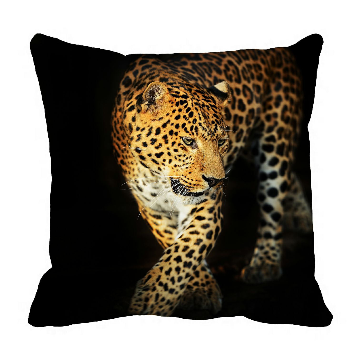 16x16 Multicolor Retro sun tees Animal Cat Snow Leopard Wild Endangered Throw Pillow