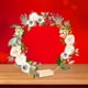 thumbnail image 3 of Metal Floral Hoop Wreath Frame Macrame Place Titulares de tarjetas, con base de madera Centro de mesa Artesanía para Party Table Decor Sunnimix aro floral, 3 of 8