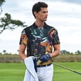 thumbnail image 3 of Rateoe Purple Glowing Mushroom Pattern Men's Short Sleeve Polo Shirts, Golf Polo Shirts Short Sleeve Performance Moisture Wicking Dry-Small, 3 of 6