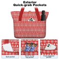 thumbnail image 2 of Tote Bag for Women - Red Christmas Folk Pattern Shoulder Bag - Large Utility Work Duffle Bag with Zipper Handbag for Travel, Work, Sprots, 2 of 5