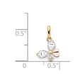 thumbnail image 2 of 14k Yellow and Rose Gold Polished Cubic Zirconia Mini Butterfly Angel Wings Pendant Necklace Pendant for Women, 2 of 2