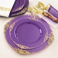 thumbnail image 3 of 200Pcs Multi-Use Purple and Gold Plastic Dinnerware, 3 of 9