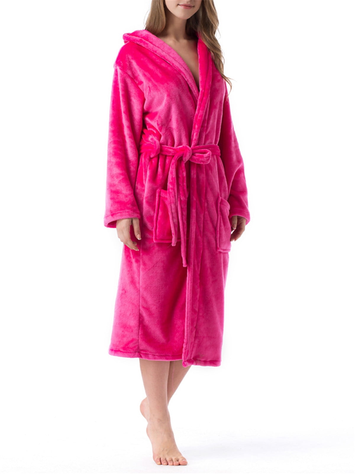 Womens Robe Lightweight Soft Plush Warm Bathrobes with Hood Walmart