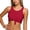 1-Red, variant on Solid Color Plus Size Swimwear Tie Front Bikini Top For Full Coverage And Comfortable Support