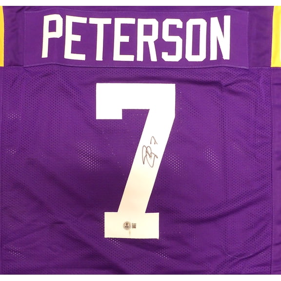 LSU Tigers Patrick Peterson Autographed Purple Jersey Beckett BAS QR #2W734097