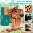 thumbnail image 5 of Wooden Spoons for Cooking, Premium Acacia Wood Kitchen Utensil Set with Holder, 5 of 6