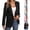 Black, variant on Women's Blazer Jackets Trendy Notched Lapel Double Breasted Coat Dress Mid Length Office Outerwear Jacket Dark Gray L