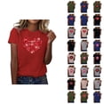 thumbnail image 1 of T-shirts de la Saint-Valentin pour Femmes 2026 Mode Manches Courtes Col Rond Cœur Graphique, 1 of 4