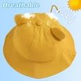 thumbnail image 4 of 56-58cm head circumference cute cat ears and tail fisherman hat female summer basin hat sunshade sunscreen hatyellow, 4 of 5