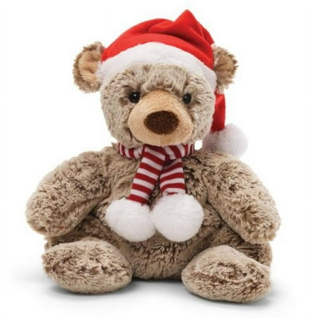 Gund Fun Christmas Mushmellows Bear 11.5 Plush with Santa Hat