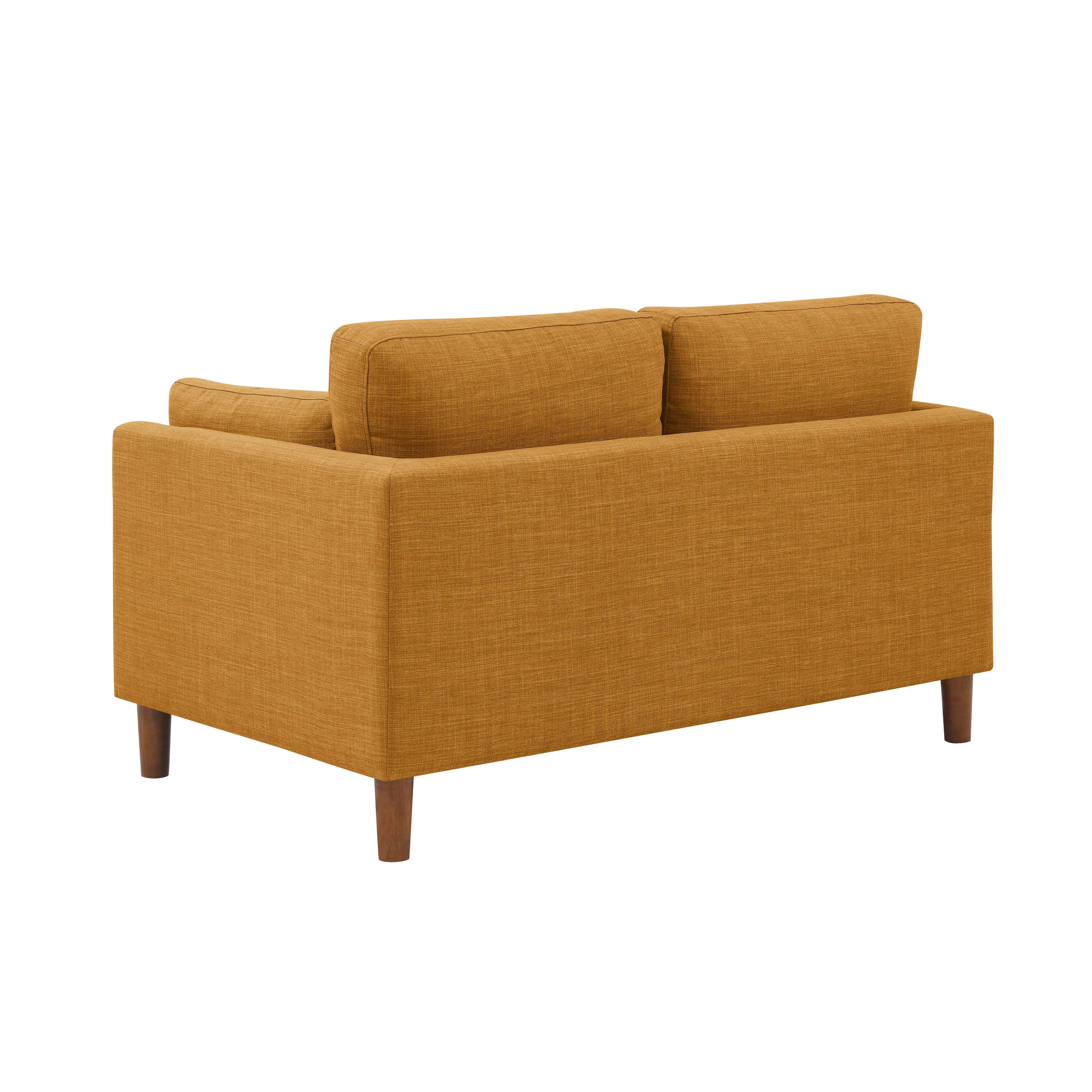 Aukfa 57" Modern Sofa, Minimalist Loveseat for Living Room, 2-Seater Couch w/ Plush Cushions, Orange