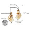 thumbnail image 5 of Brown Mother of Pearl Cluster Shell Drop Sterling Silver Earrings, 5 of 6