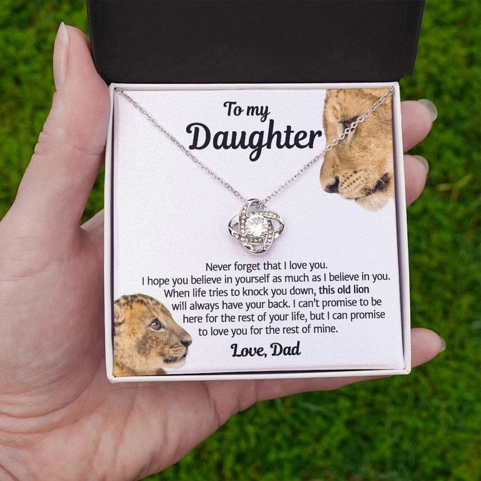 Birthday Gifts For Daughter, Wedding Graduation Jewelry Gifts for Daughter, Necklace For Daughter From Dad, Gold Love Knot Necklace