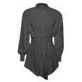 thumbnail image 6 of Wdgfv Women's Button Up Long Sleeve Mini T Shirt Dress Lapel Collar Pleated Flared Short Dresses Black XL, 6 of 6