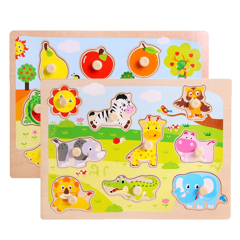  Premium Puzzles for Toddlers and Rack Set - (7 Pack