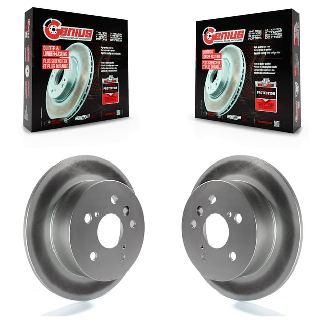 Genius Rear Coated Disc Brake Rotors Pair for Car Toyota Camry Lexus ES350 Avalon KG-100573