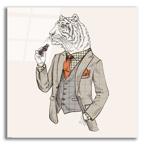 Epic Art 'Tiger-Man' by GraphINC, Acrylic Glass Wall Art, 12"x12"