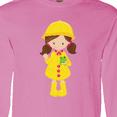 thumbnail image 4 of Inktastic Girl With Brown Hair, Yellow Raincoat, Frog Long Sleeve T-Shirt, 4 of 5