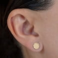 thumbnail image 2 of Aretes de oro 14k GIALLO Broquel Sol dorado amanecer de oro amarillo brillante y mate, 2 of 4