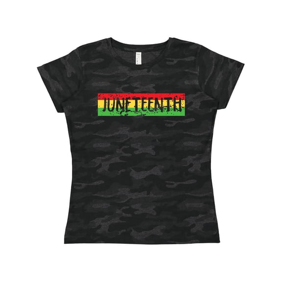 Inktastic Juneteenth Banner in Red Yellow and Green Women's T-Shirt