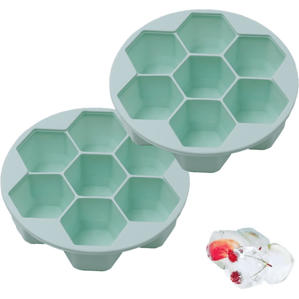 Big Ice Cube Trays 2 Pack, Easy Release Ice Cube, for Whiskey, Cocktail,  Mixed Drinks 