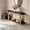 Gold+Black + Tempered Glass+Sheet Metal + Modern, variant on AUU 55" Gold & Black Mirrored Console Table with Double-Tier Storage – Modern Entryway Accent Table for Living Room, Hallway, or Foyer
