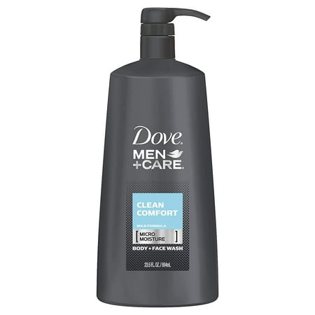 Dove Men+Care Body and Face Wash Pump For Healthier and Stronger Skin Clean Comfort More Moisturizing Than Typical Bodywash 23.5 oz (4pack)