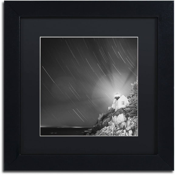 Moises Levy 'Bass Harbor Sky' Black Matted Framed Art