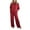 Red, variant on Women's Solid Color Sequin Set, 2 Piece Sparkly Sweatshirt and Pants Outfit, Lounge Wear Coordinated Set, Shiny Jogger Set, Casual Matching Set, Comfortable Two-Piece Ensemble Red