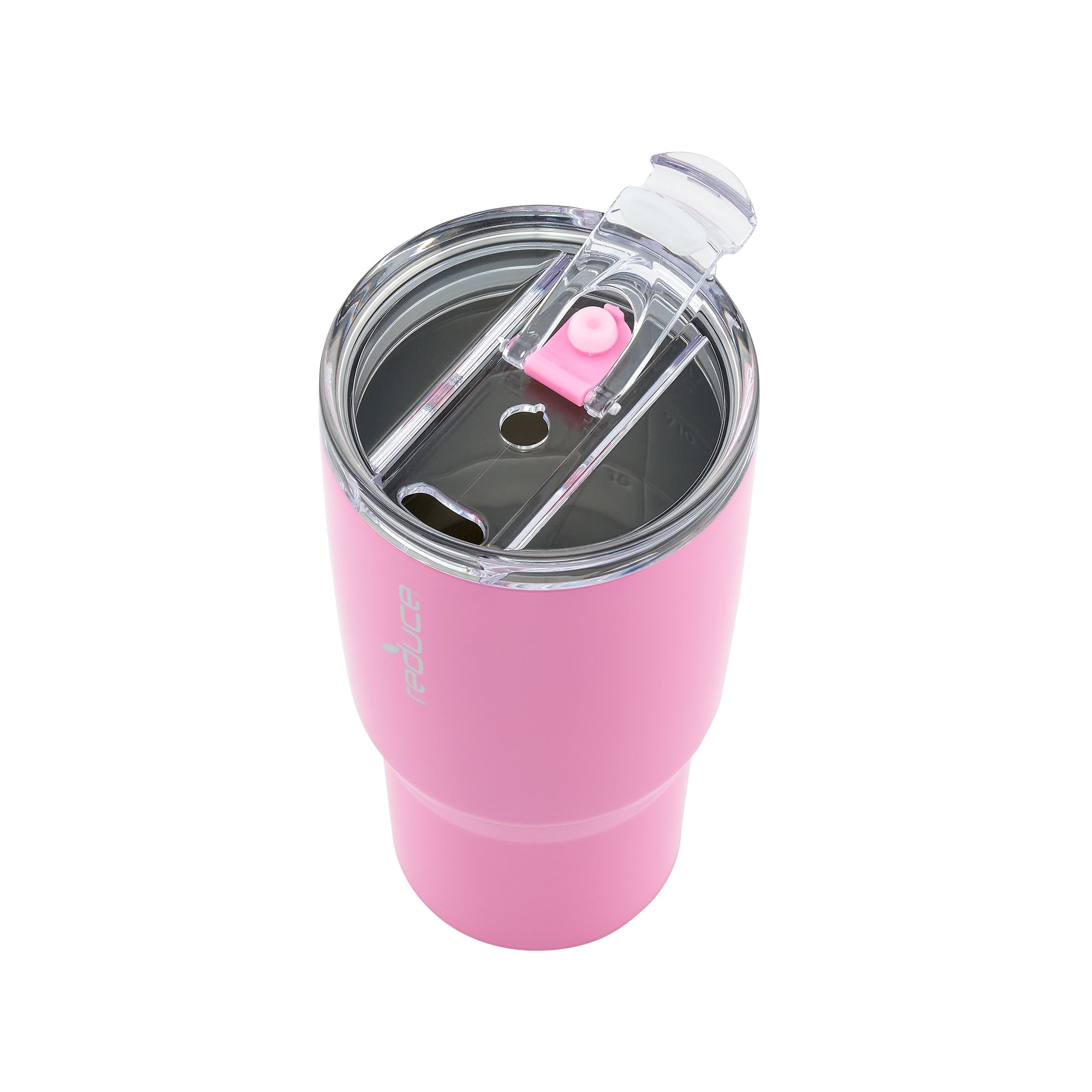 Reduce Vacuum Insulated Stainless Steel Cold1 Desk Tumbler with Handle, Lid and Straw, Peony, 50 oz.