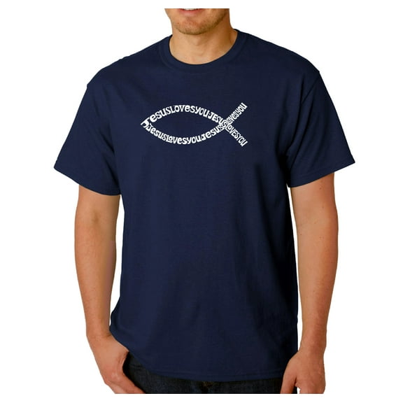 LA Pop Art Men's Word Art T-shirt - Jesus Loves You