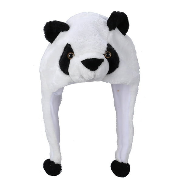 Adorable Animal Hat Plush Winter Ski Aviador Estilo Sombrero de dibujos animados Earflap Cap Hood para niños adultos (Panda)
