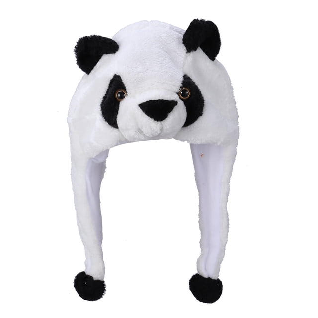 Adorable Animal Hat Plush Winter Ski Aviador Estilo Sombrero de dibujos animados Earflap Cap Hood para niños adultos (Panda)
