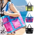 thumbnail image 1 of Sac Fourre-Tout de Douche en Maille Portable avec 5 Compartiments pour Voyage, Plage, Gym et Résidence Universitaire - Organisateur Suspendu à Séchage Rapide, 1 of 6