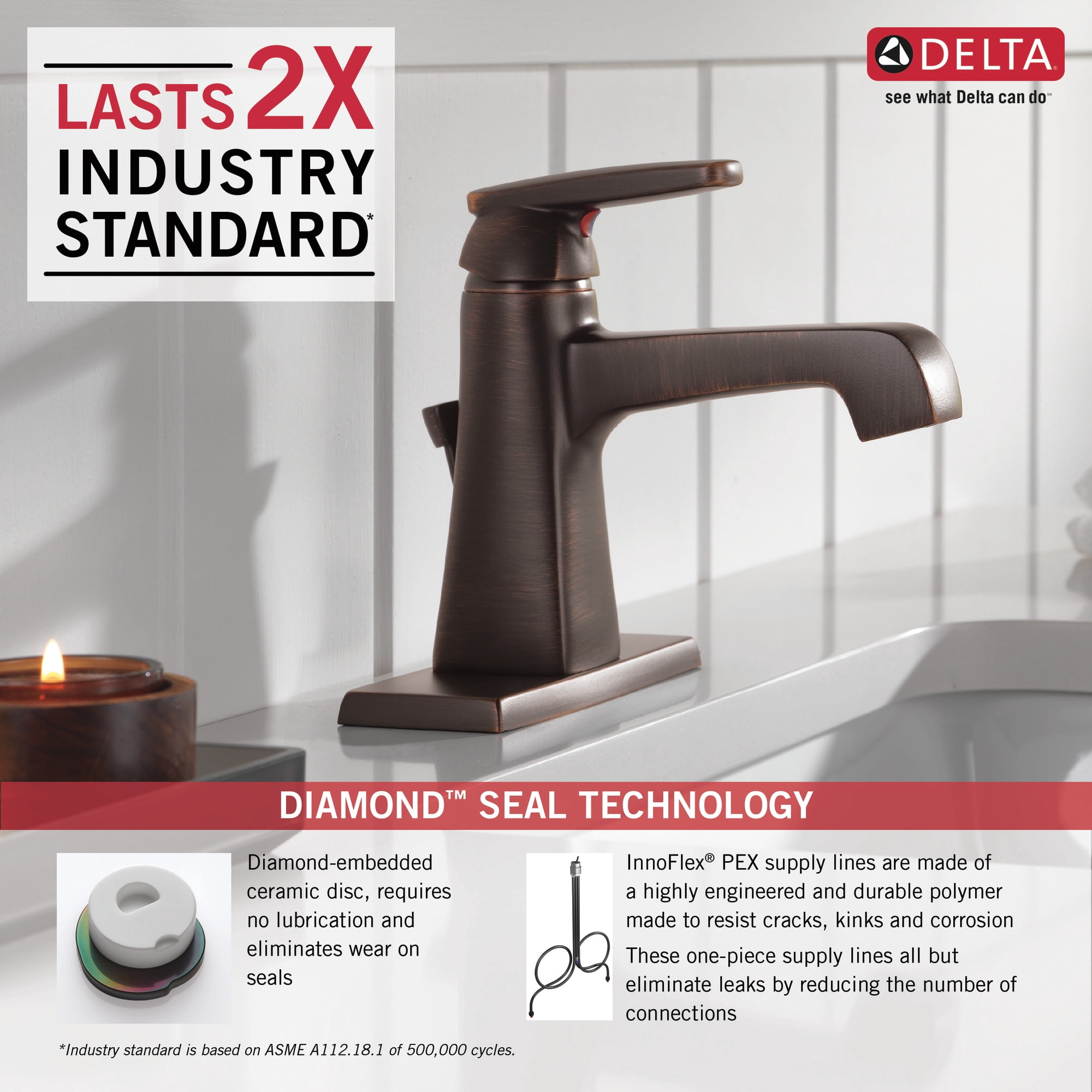 Delta Ashlyn Single Handle Bathroom Faucet with Metal Drain Assembly in Venetian Bronze 564-RBMPU-DST