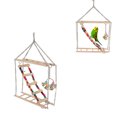 thumbnail image 4 of Bird Ladder Swing Toy, Wooden Multicolor Bead Parrot Hanging Swing Toy Accessories for Small Parakeets Cockatiels, Lovebirds, Conures, Macaws, Lovebirds, Finches, 4 of 9
