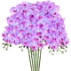 thumbnail image 1 of Uxcell 6-Pack Flores de Orquídea Artificial 9 Pétalos Grandes 37 Pulgadas Ramo de Seda Phalaenopsis Azul Púrpura Orquídeas Falsas para Hogar/Boda, 1 of 1