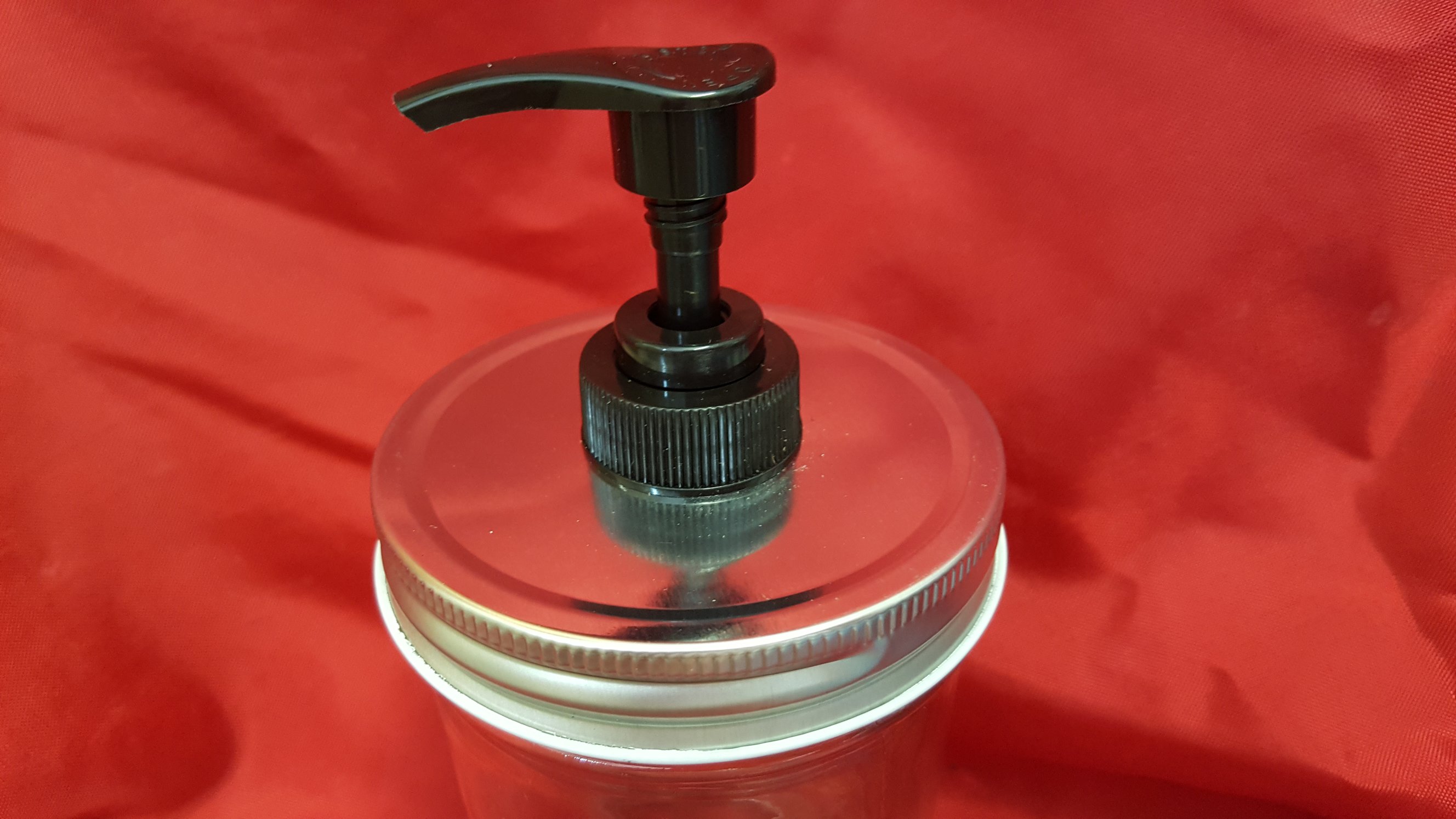 1 Pack Silver Lid/Black Pump Wide Mouth Mason Jar Lotion & Soap