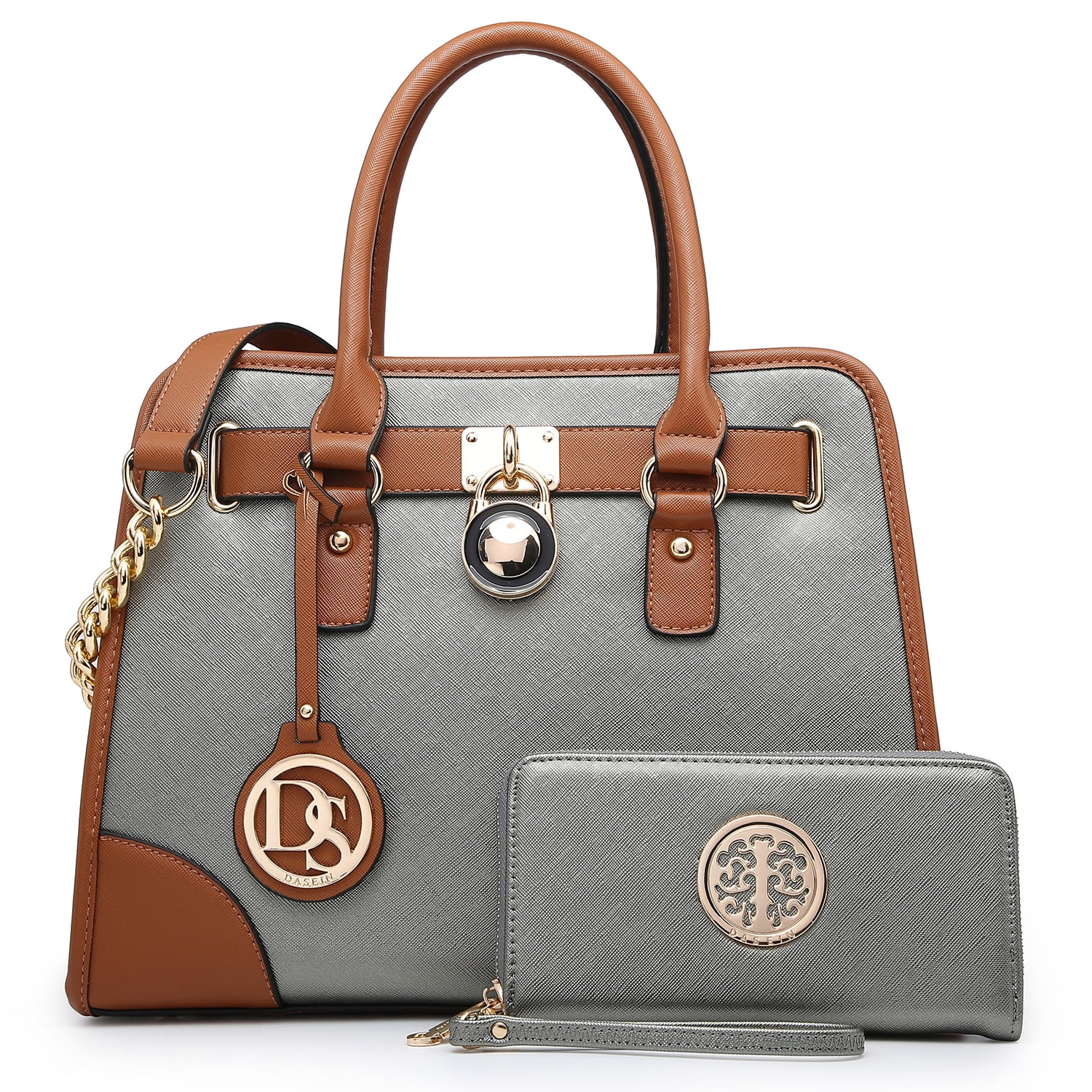 DASEIN 2Pcs Women Satchel Handbags Shoulder Purse Tote Top Handle Work Bag 