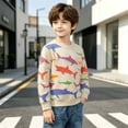 thumbnail image 2 of OGLCCG Boys Cotton Sweatshirts Long Sleeve Crewneck Cartoon Print Pullover Tops Kids Cute Comfy Outfits For Casual Wear Size 1-7, 2 of 8