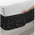 thumbnail image 2 of Abstract Bed Skirt, Laurel Plant Silhouettes in Grunge Pattern Monochrome Illustration, Elastic Bedskirt Dust Ruffle Wrap Around for Bedding Decor, 4 Sizes, Charcoal Grey and Pearl, by Ambesonne, 2 of 2