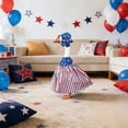 thumbnail image 4 of HaCpiu Striped Stars Porch Goose, 17" Easter Royal Blue Porch Goose Clothes with Top Hat, Gooses Statue Clothes for Spring Lawn Outdoor Decorations, 4 of 6