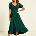 thumbnail image 4 of Renaissance Costume Women High Low Corset Dress Cottagecore Puff Sleeve Ruffles Fairy Dress, 4 of 9